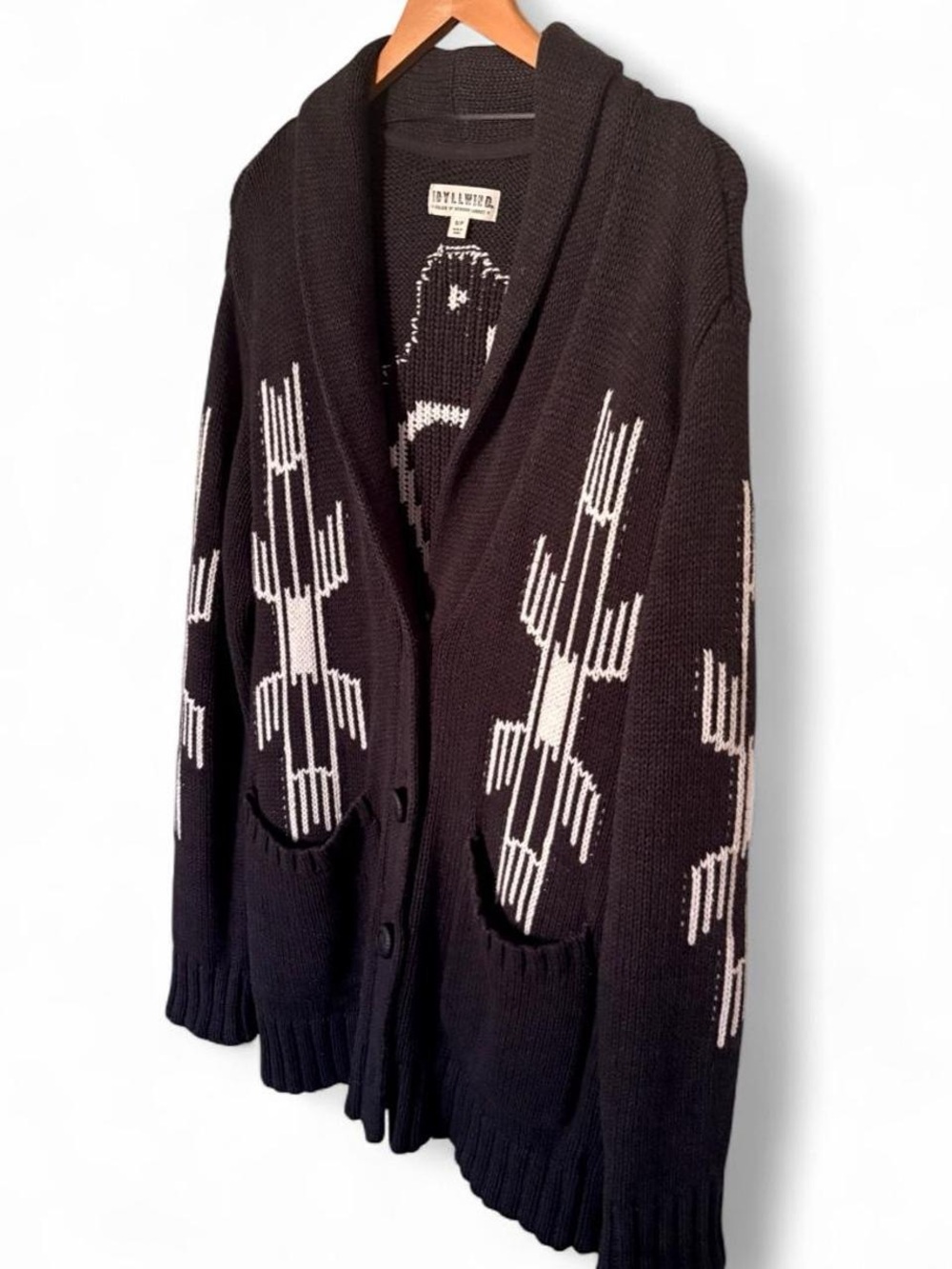 Idyllwind By Miranda Lambert Black & White Southwestern Thunderbird Cardigan S - Picture 5 of 7
